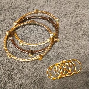 Set of vintage stackable bangles and rings